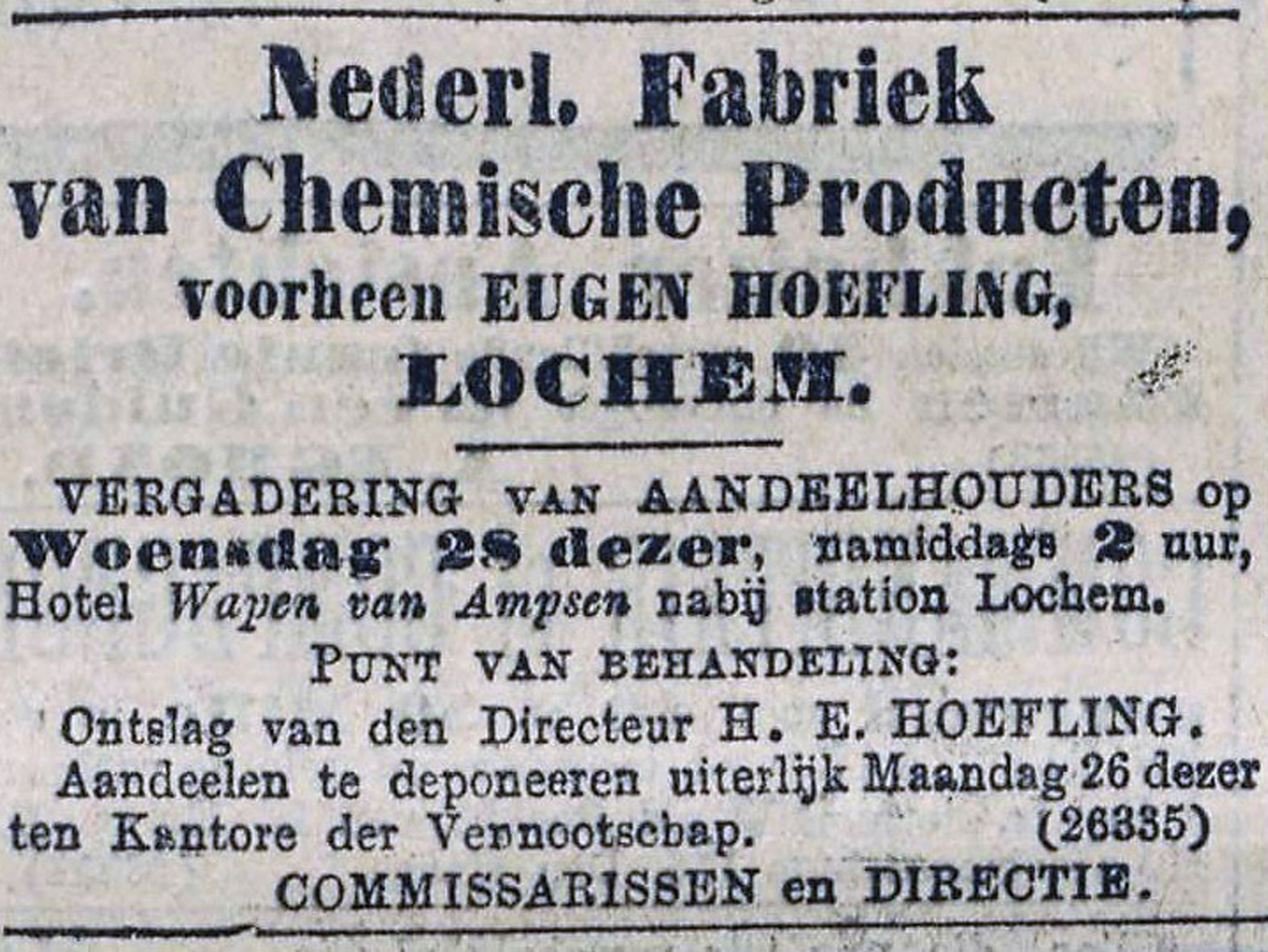 Uit het Algemeen handelsblad van 25 november 1900