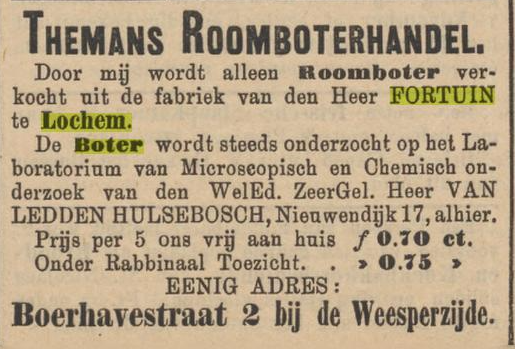 Advertentie koosjere boter 1