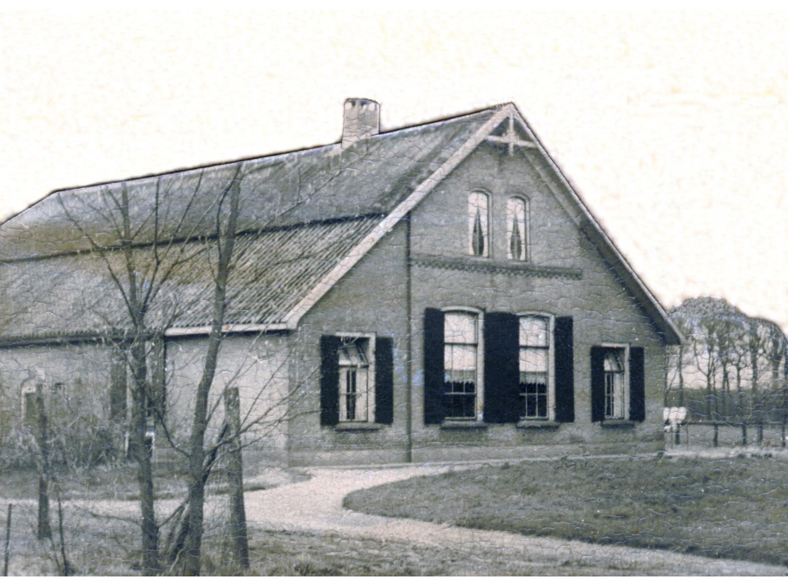 Oude foto van de boerderij.